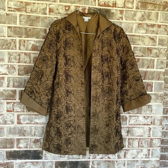 Grace Chuang New York Metallic Open Textured Cardigan Jacket Size 6 - Picture 1 of 12